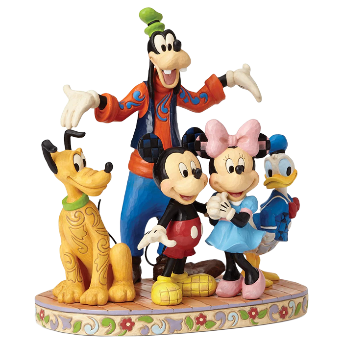 Figurine Enesco Disney Famille Dingo, Mickey, Minnie, Pluto et Donald
