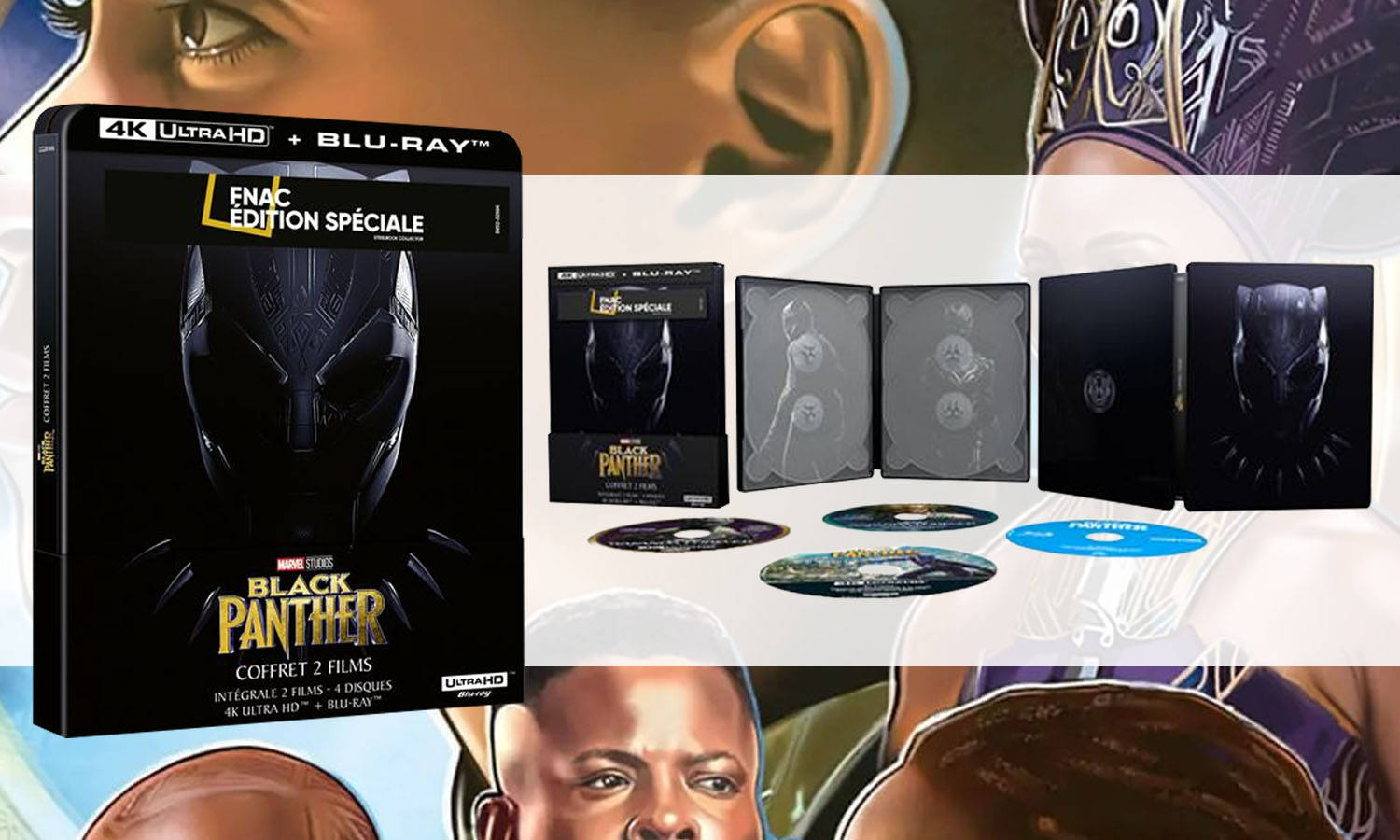 slider black panther coffret 2 films 4k steelbook