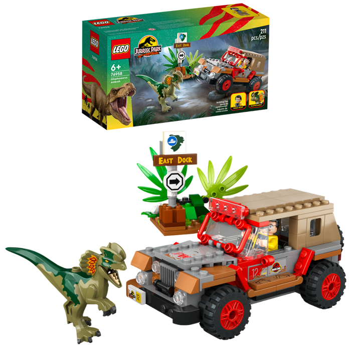 lego jurassic park embuscade dilophosaure 76958 visuel produit