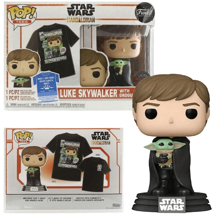 funko pop tees the mandalorian luke grogu visuel produit