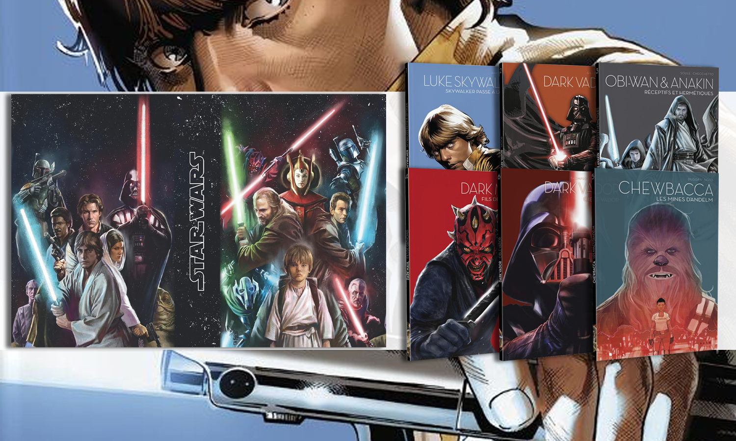slider star wars l'équilibre dans la force coffret 6 tomes et 6 lithographies