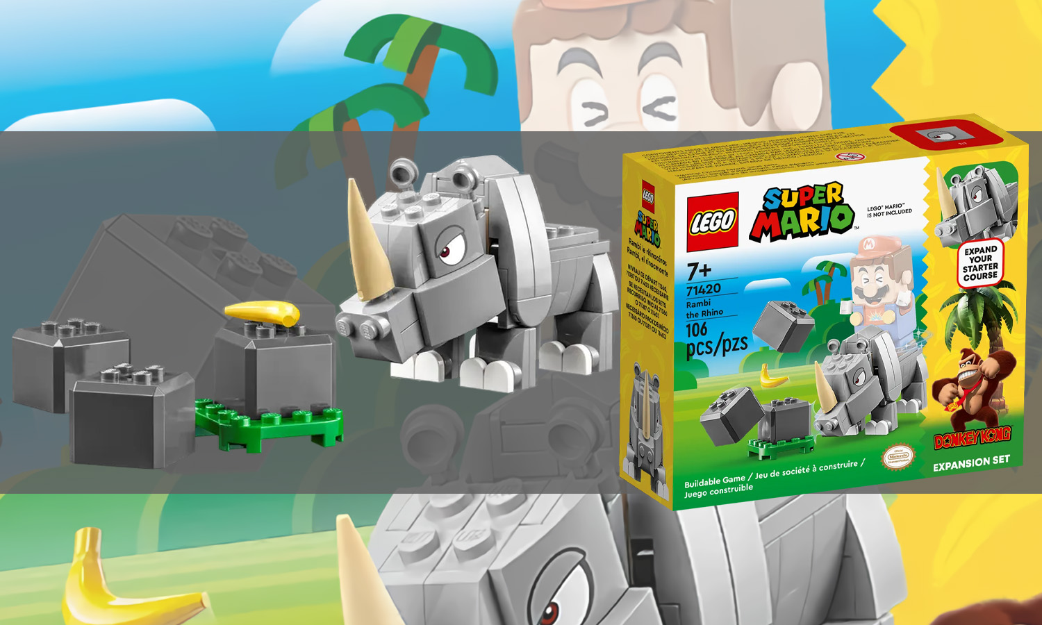 lego super mario donkey kong rambi (71420) visuel slider horizontal