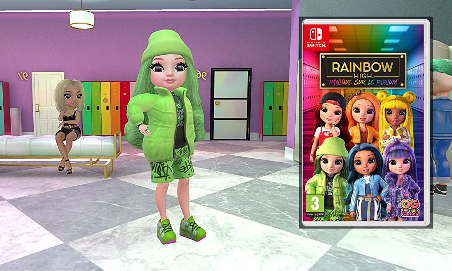 rainbow high panique sur le podium switch visuel slider