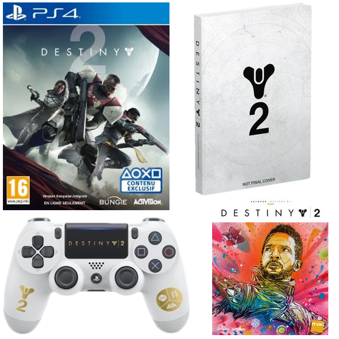 Pack Destiny 2 - le jeu + la manette + Guide Officiel collector + Artbook