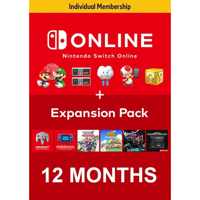 abonnement switch online 12 mois individuel avec expansion pass visuel produit