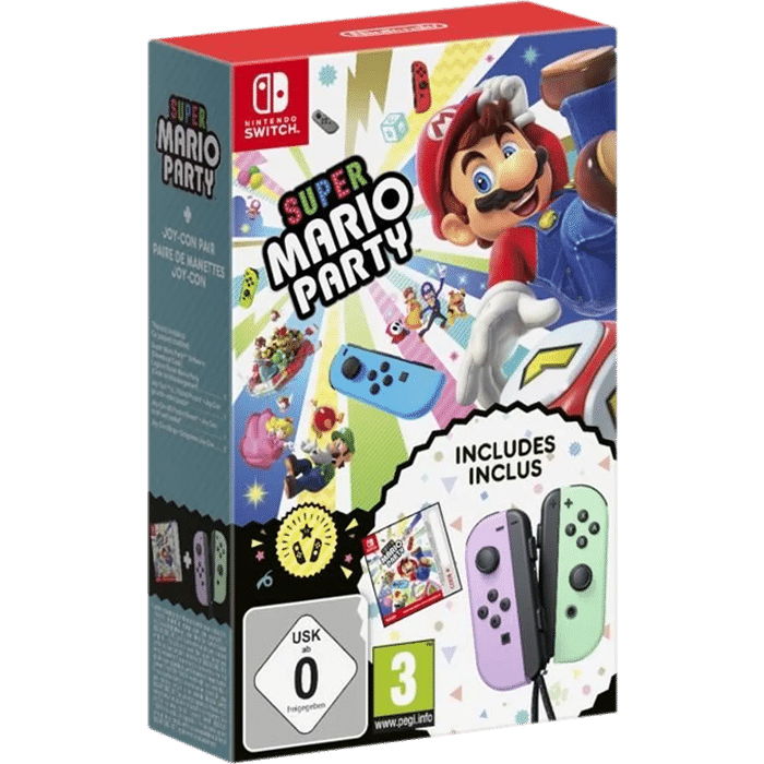 Bundle Super Mario Party Joy Con Pastel vert violet visuel produit