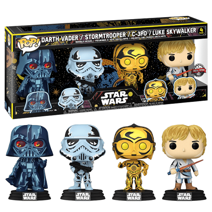 pack 4 funko star wars retro visuel produit