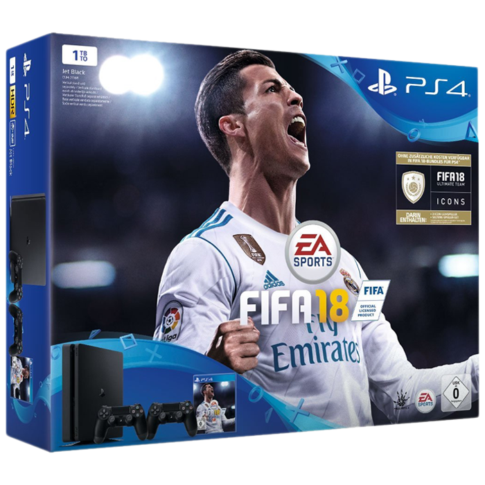 ps4 slim 1to fifa 18 2 manettes