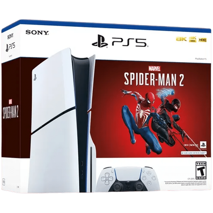console ps5 slim standard spiderman 2 visuel produit ESRB
