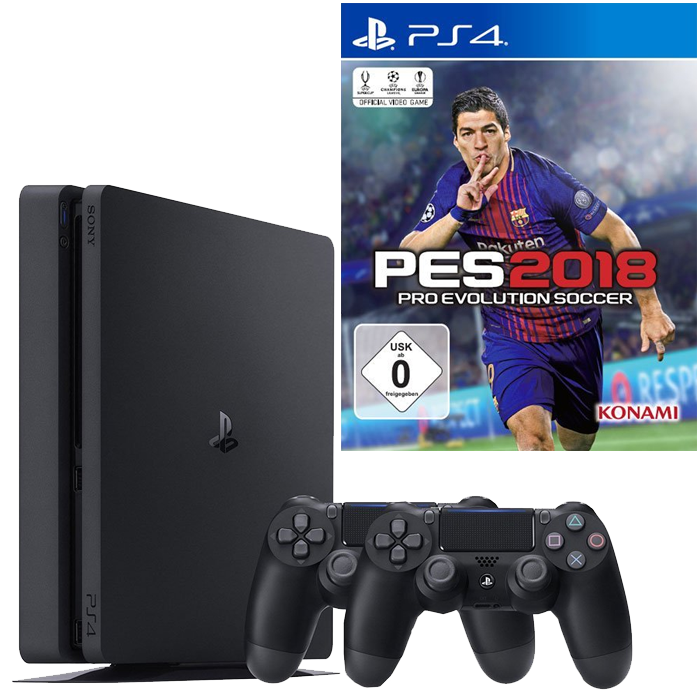 PS4 Slim 500 Go + 2 manettes + PES 2018