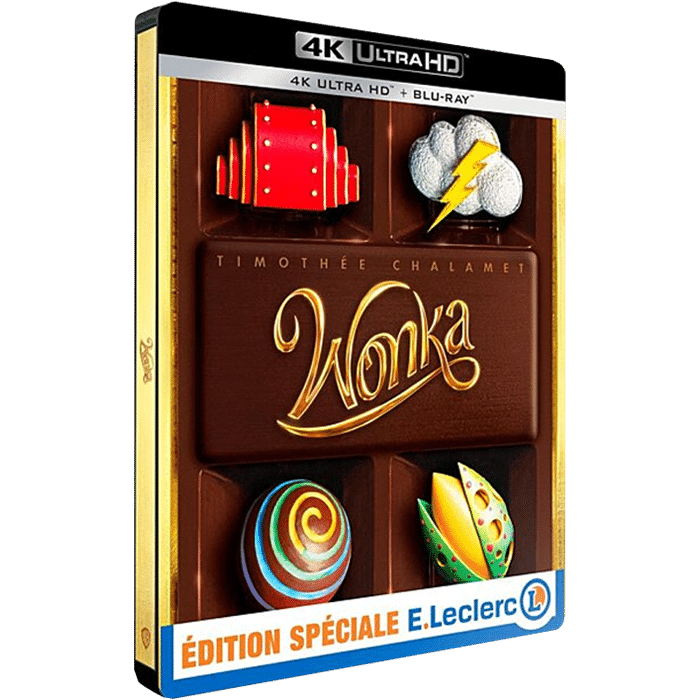 wonka 4k steelbook leclerc visuel produit