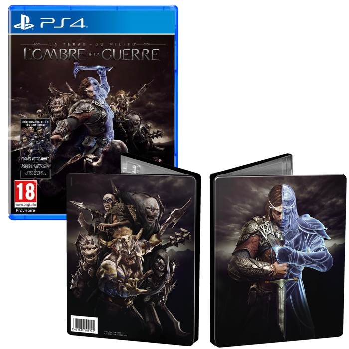 l'ombre de la guerre ps4 steelbook