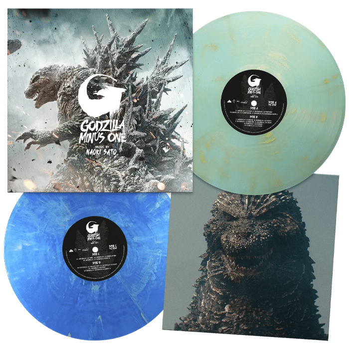 vinyles godzilla minus one vert bleu visuel produit