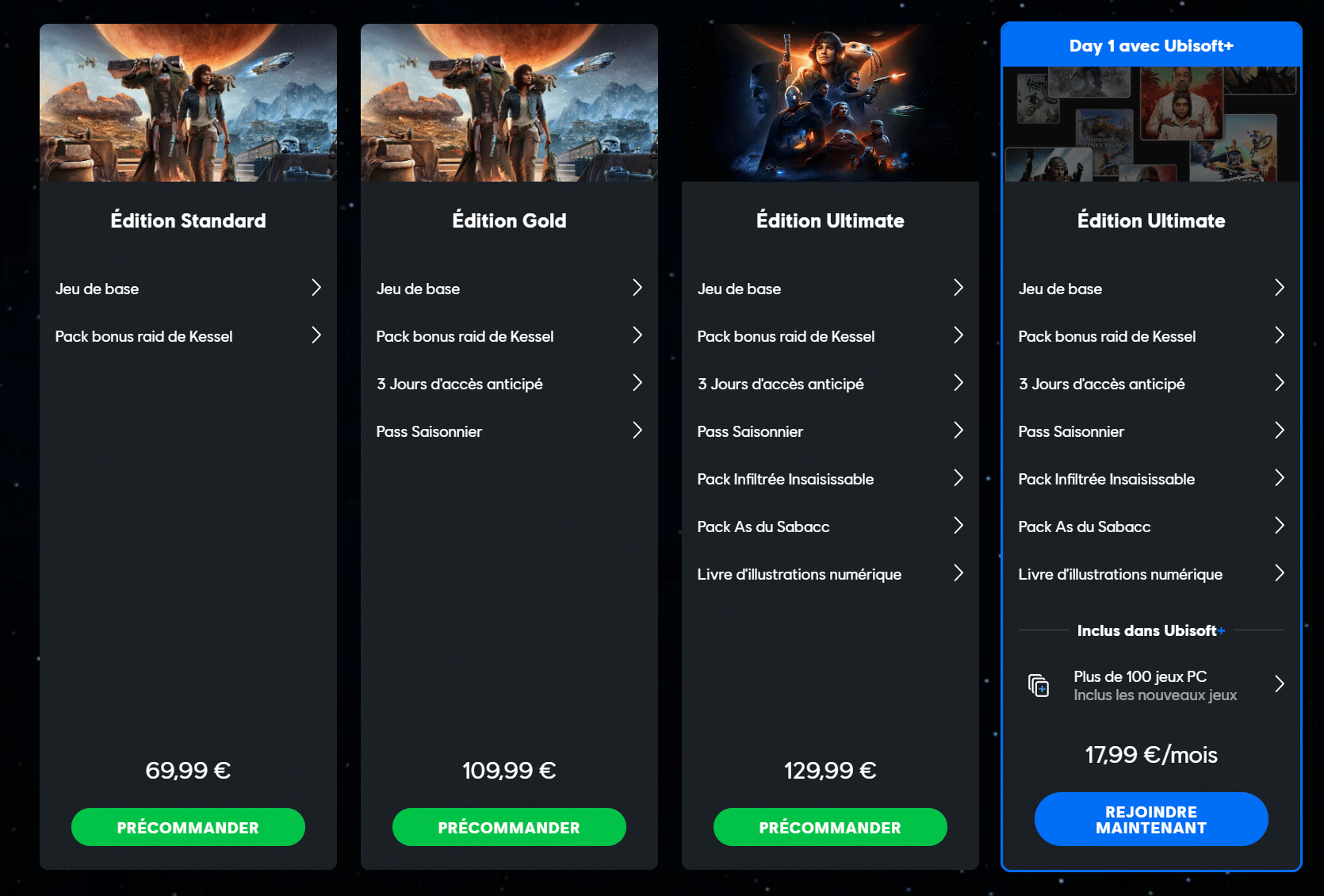 éditions star wars outlaws ubisoft store