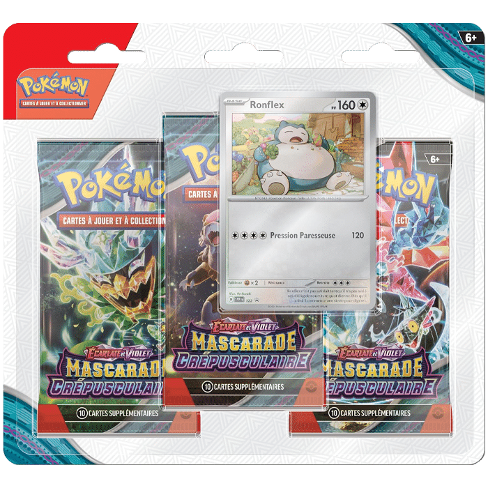 pokémon blister 3 boosters ronflex ev06 visuel produit