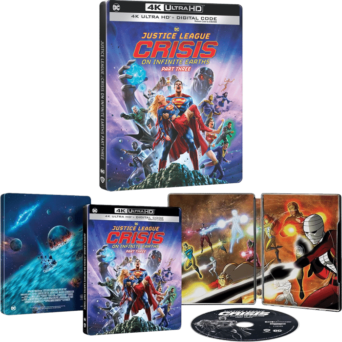 Justice League Crisis on Infinite Earths Partie 3 Steelbook 4K visuel definitif produit