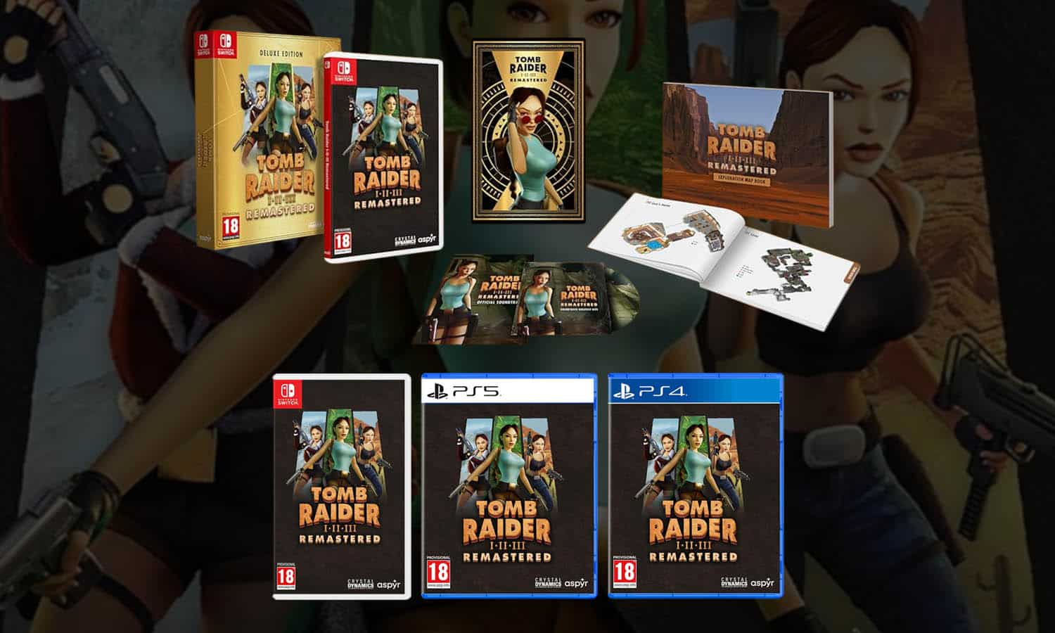 SLIDER version physique tomb raider remastered deluxe standard ps4 ps5 switch