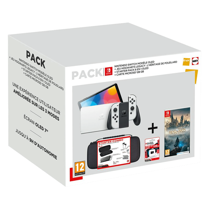 switch oled hogwarts legacy starter pack carte sd128 go visuel produit