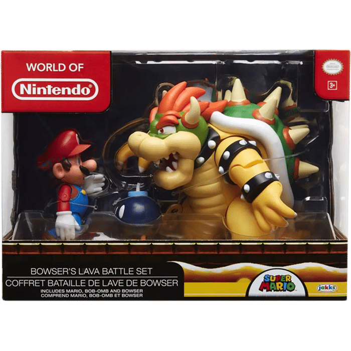 Coffret Figurines Mario et Bowser Bataille de Lave visuel produit