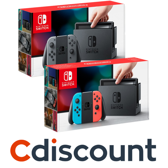 nintendo-switch-grise-néon-cdiscount
