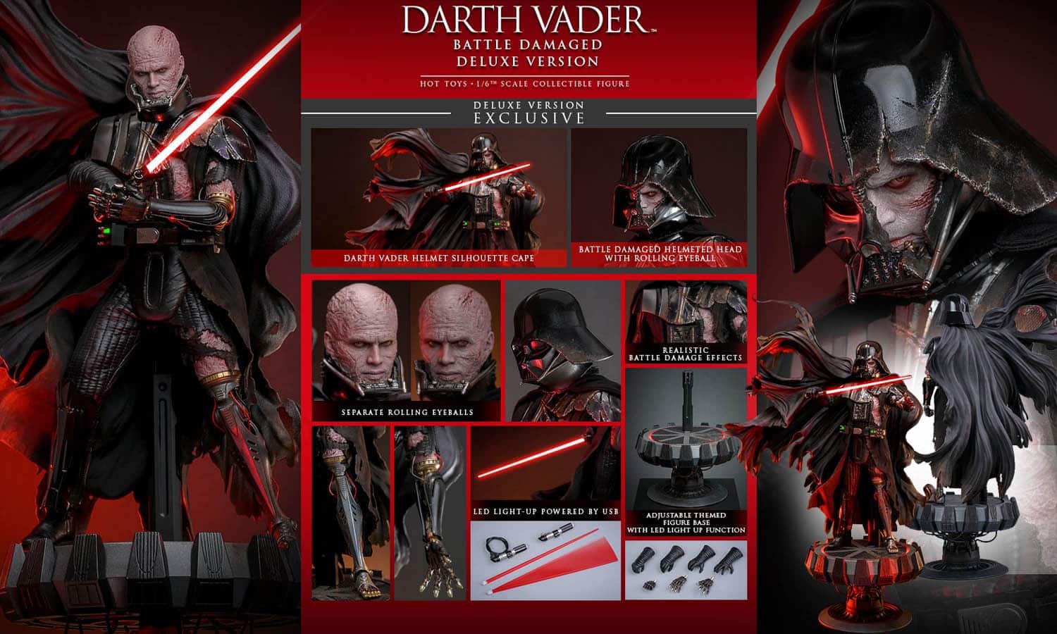 Figurine hot toys dark vador blessé