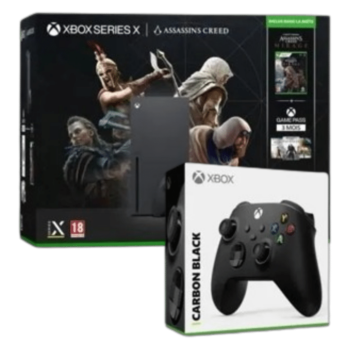 console xbox series x 2 manettes assassins creed visuel produit