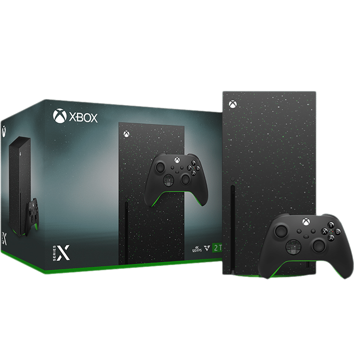 Console Xbox Series X Edition Spéciale Galaxy Black packaging visuel produit