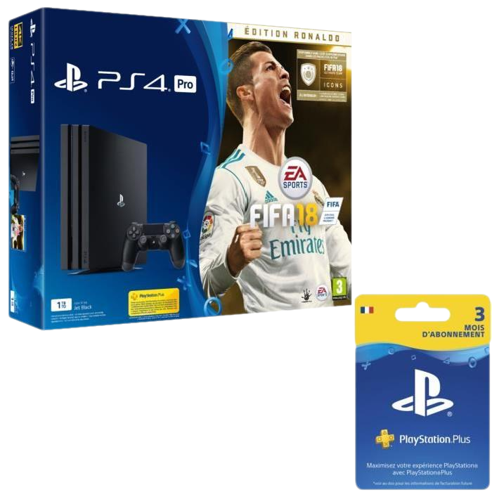 bon plan PS4 Pro + FIFA 18 Edition Ronaldo + 3 mois PS Plus