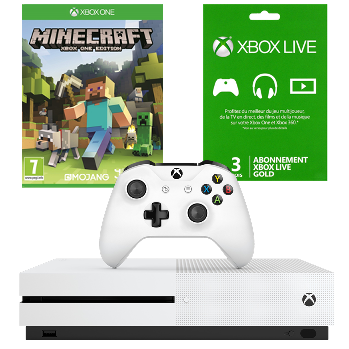 pack xbox one S minecraft 3 mois xbox live gold