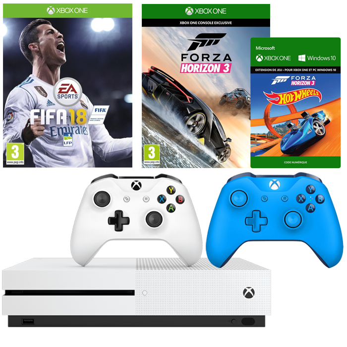 bon plan pack xbox one S fifa 18 2 manettes forza horizon 3