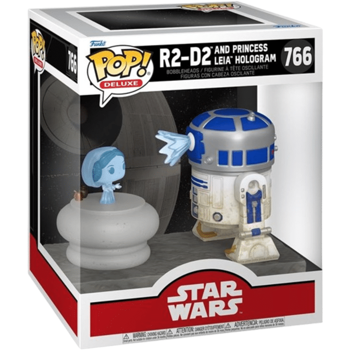 funko pop r2 d2 et leia hologramme visuel produit