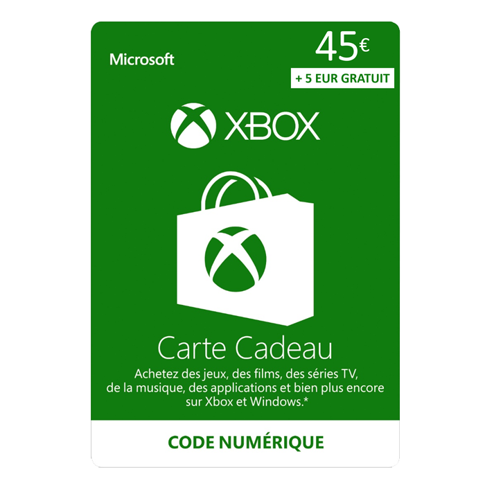 Crédit Xbox Live de 45 euros + 5 euros offerts copie