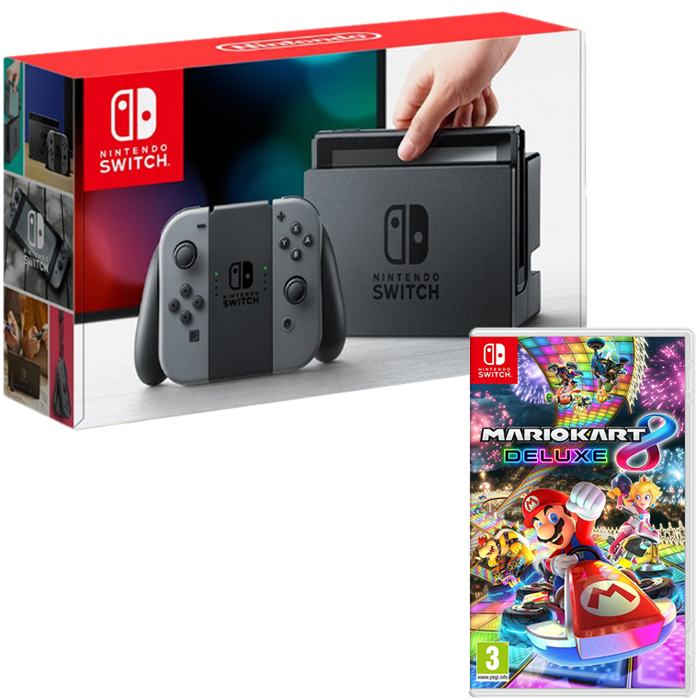 PACK NINTENDO SWITCH GRISE + MARIO KART 8 DELUXE