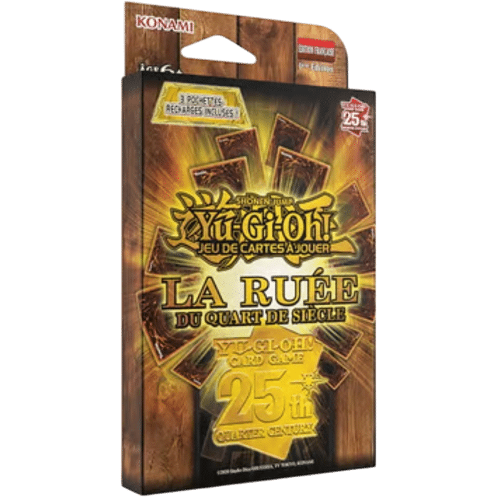 pack 3 boosters yu gi oh ruee du quart de siecle visuel produit