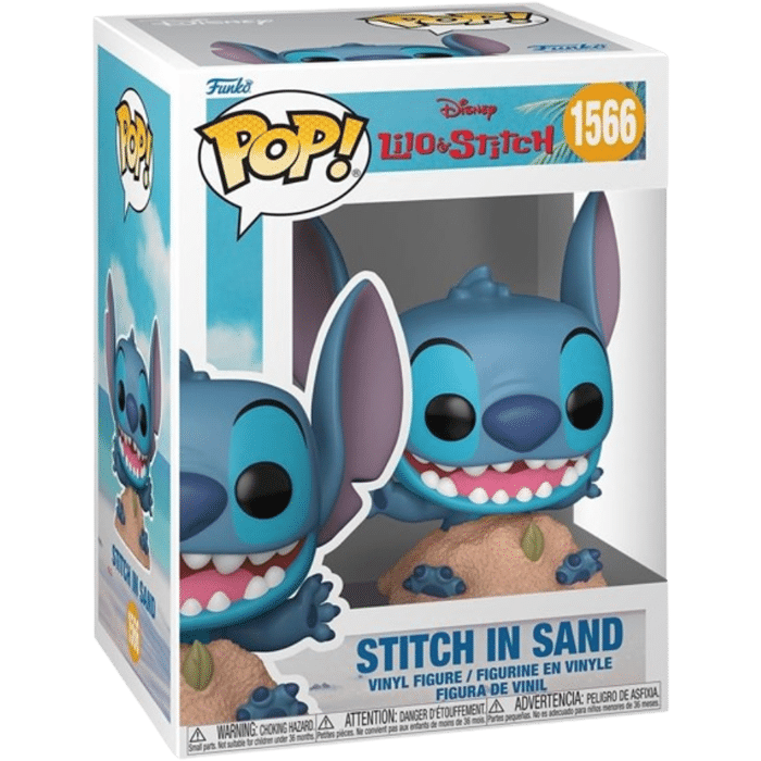 funko pop stitch dans le sable visuel produit