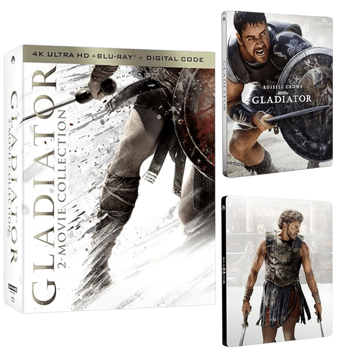 visuel produit coffret gladiator 1 et 2 blu ray 4k steelbook v2