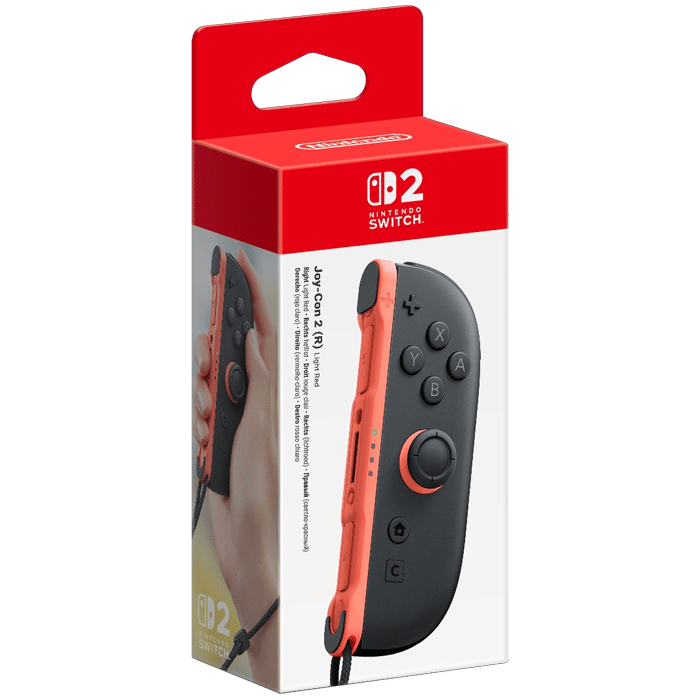 joy-con 2 droite rouge clair sur switch 2 visuel produit