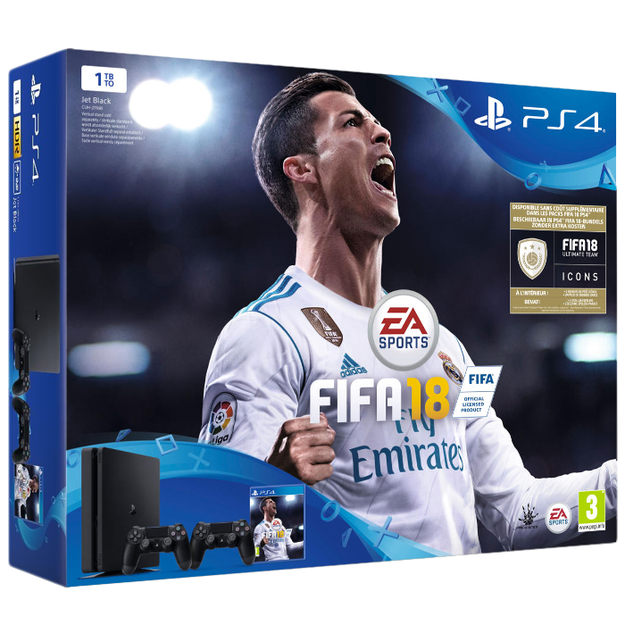 ps4 slim 1 To 2 manettes fifa 18