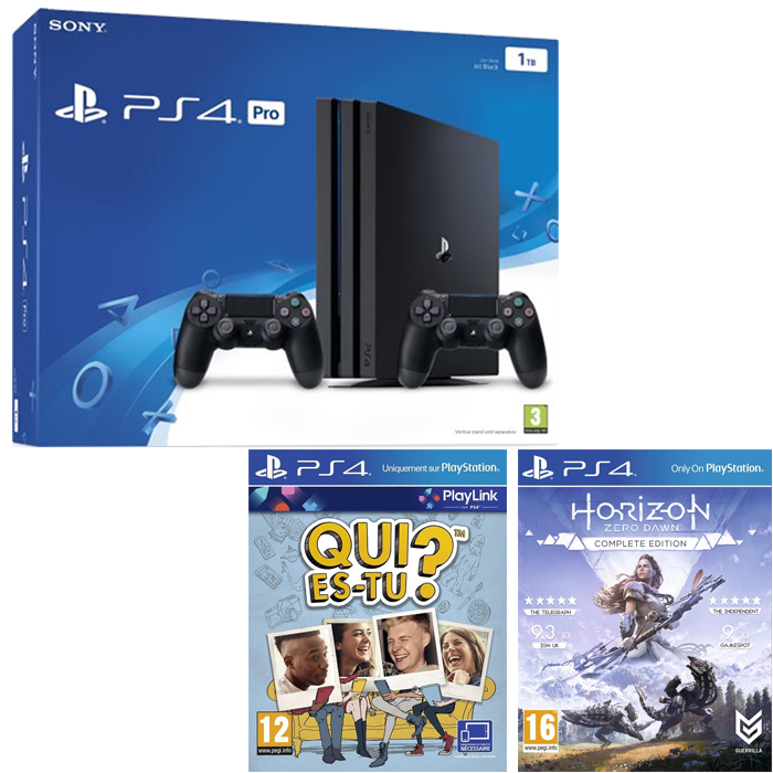 pack ps4 pro 2 manettes horizon zero dawn complet edition qui es tu pas cher