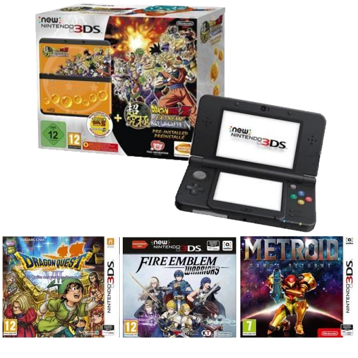 New 3DS 4 jeux dbz butoden dq 7 metroid fire emblem