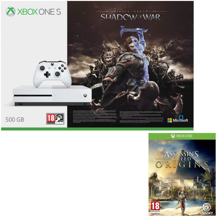 Xbox One S + L’ombre de la Guerre + Assassin’s Creed Origins