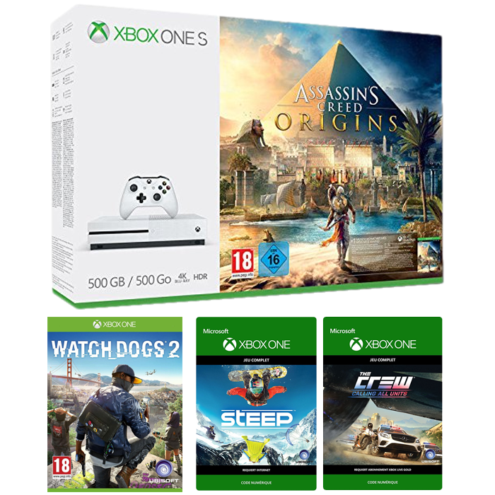 xbox one s assassin's creed watchdogs 2 steep crew pas cher