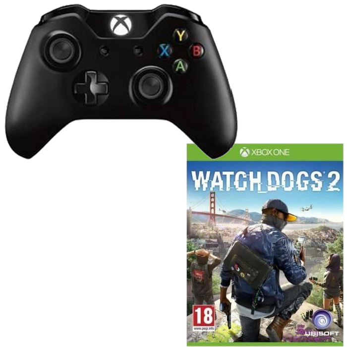 PACK MANETTE XBOX ONE + WATCH DOGS 2