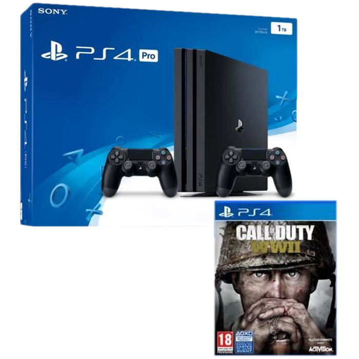ps4 pro 2 manettes cod ww2