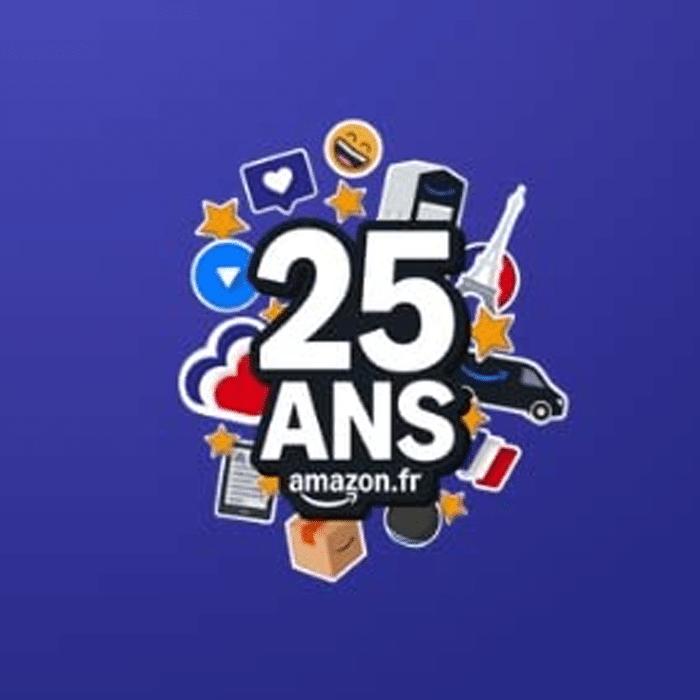 code amazon 25 ans produit