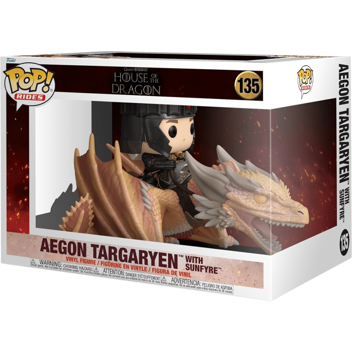 funko pop house of the dragon aegon et sunfyre visuel produit