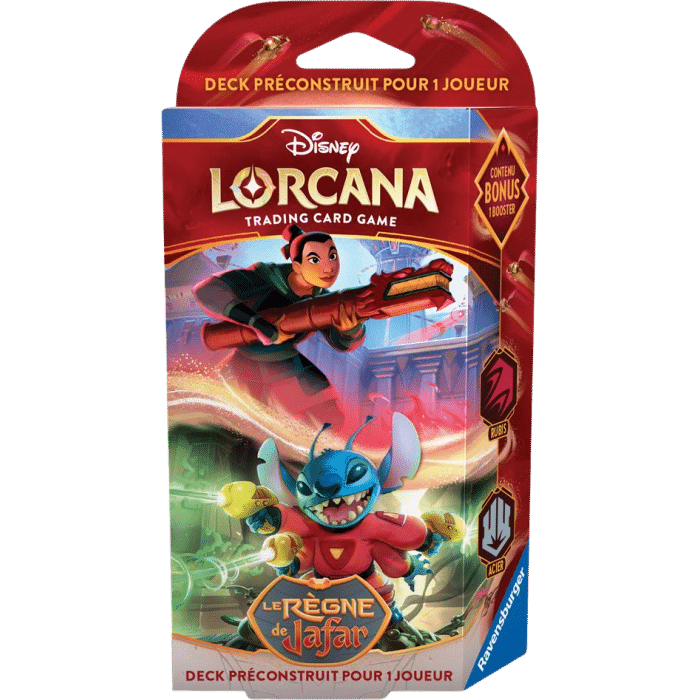 deck lorcana disney le regne de jafar mulan stitch visuel produit