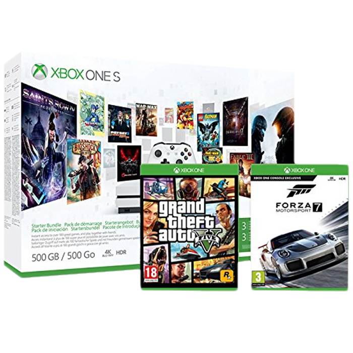 Xbox One S + GTA 5 + Forza 7 + 3 mois de Game Pass + 3 mois de Xbox Live Gold