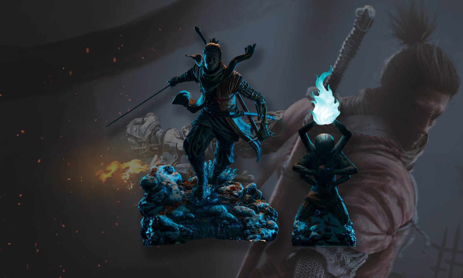 visuel slider statuette f4f sekiro definitive edition allumée