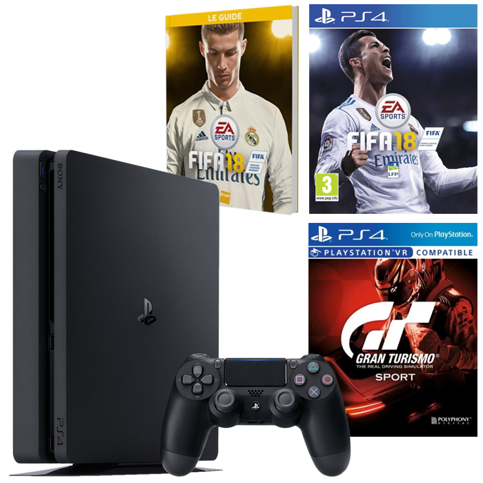 PS4-Slim-1-To-Gran-Turismo-Sport-Fifa-18-Pack-Fnac guide offert